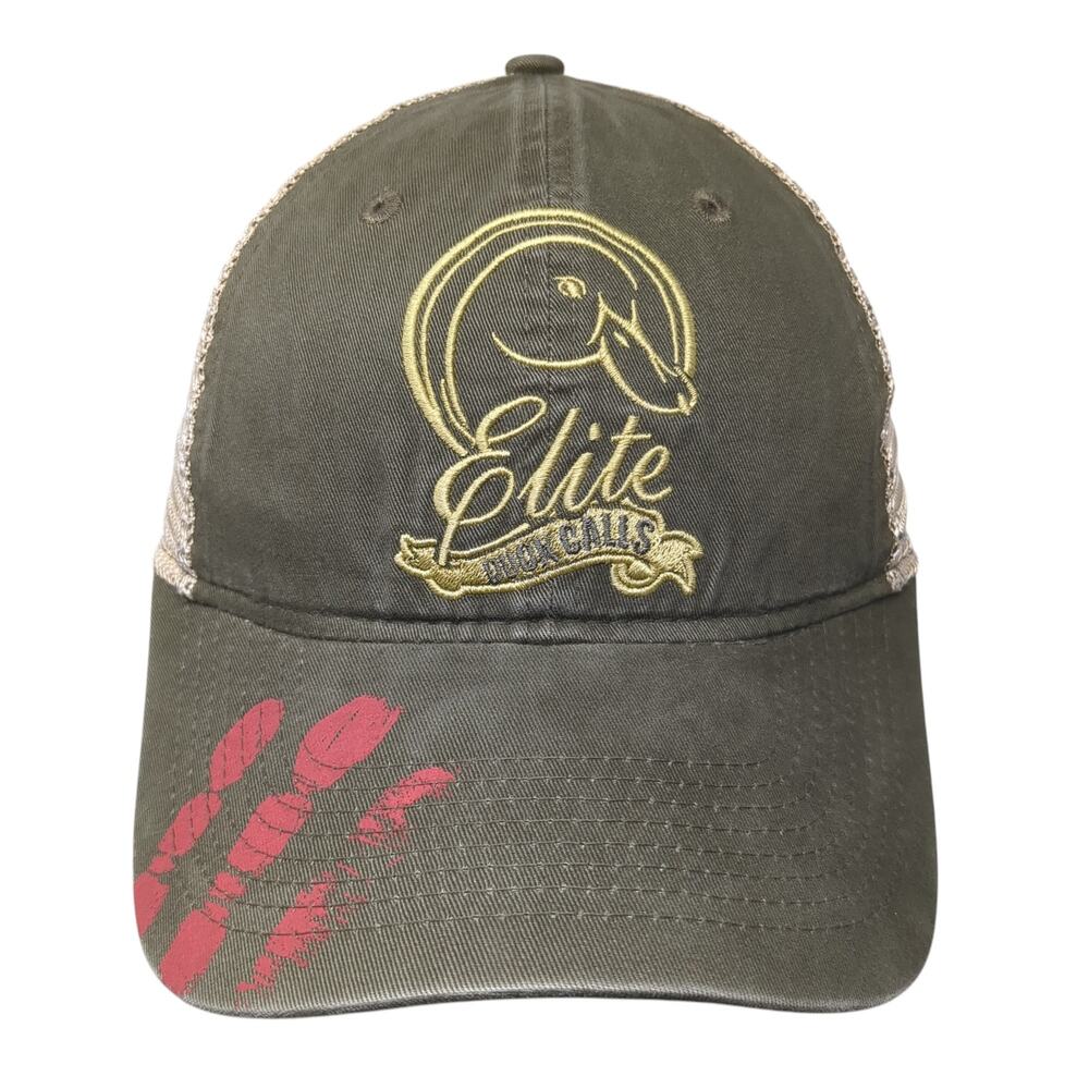 Elite Duck Calls Trucker Hat Brown One Size Adjustable Embroidered Mesh Back